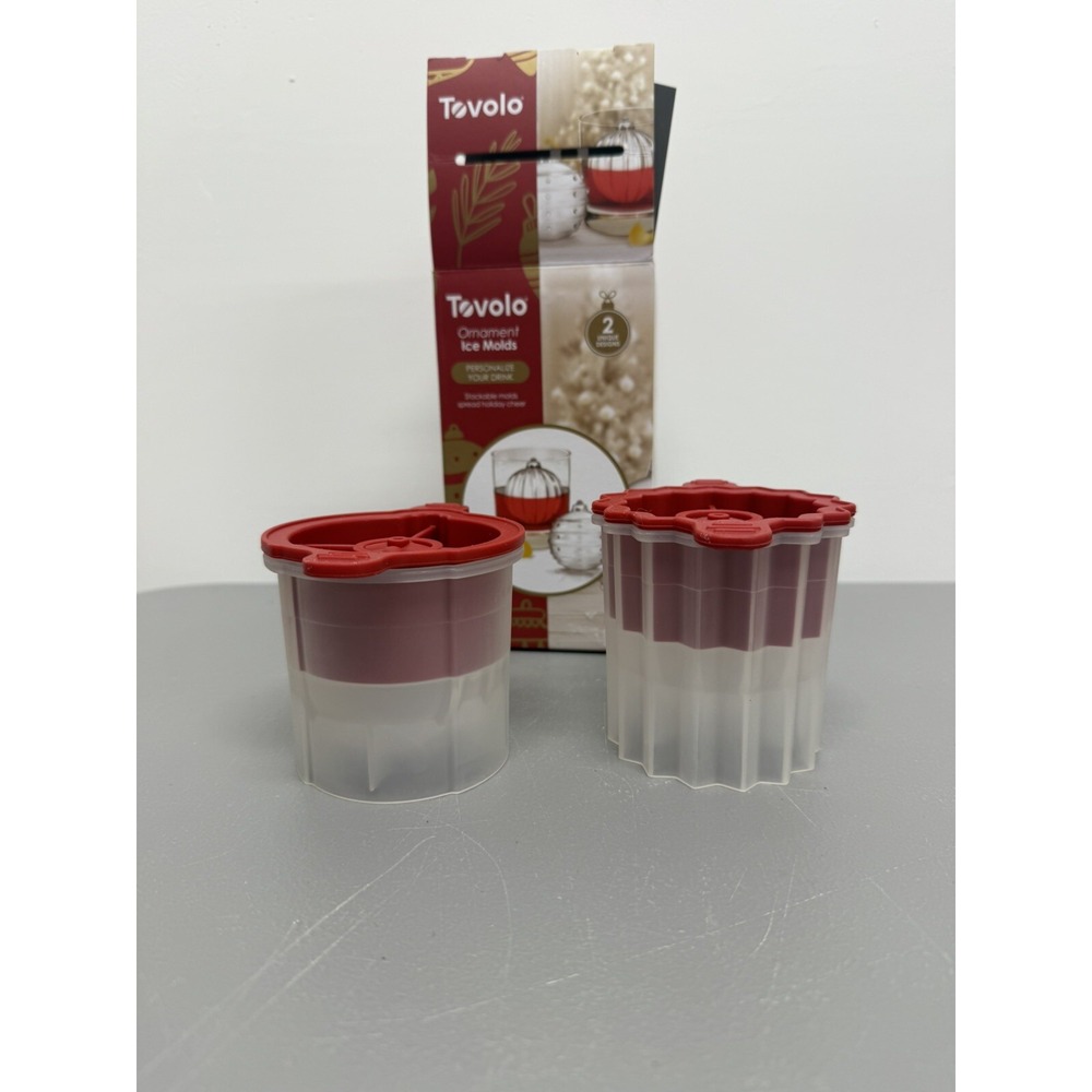 Ice Molds Round Stackable Slow Melting Dots Stripes Christmas Set 2 Tovolo #21‎